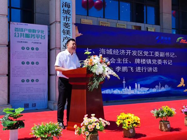 海城经济开发区党工委副书记、管委会主任、牌楼镇党委书记李鹏飞现场讲话