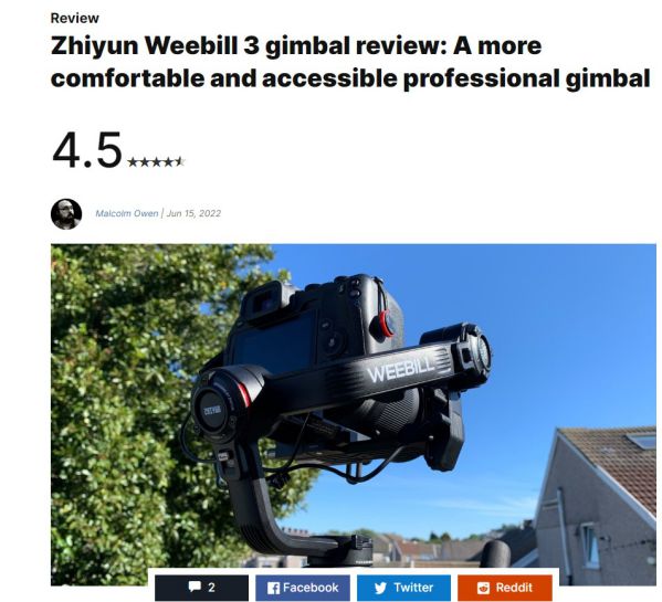 权威媒体:智云WEEBILL 3重新定义了稳定器 图1