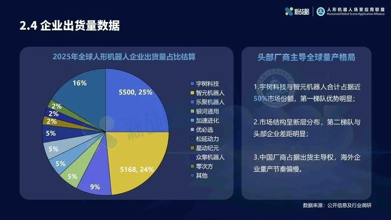 2025人形机器人行业报告:宇树出货量与市场占比双第一 图2