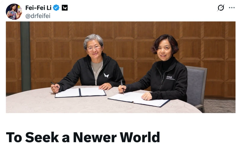 AMD官宣82亿美元收购World Labs,李飞飞将出任首席科学家 图1